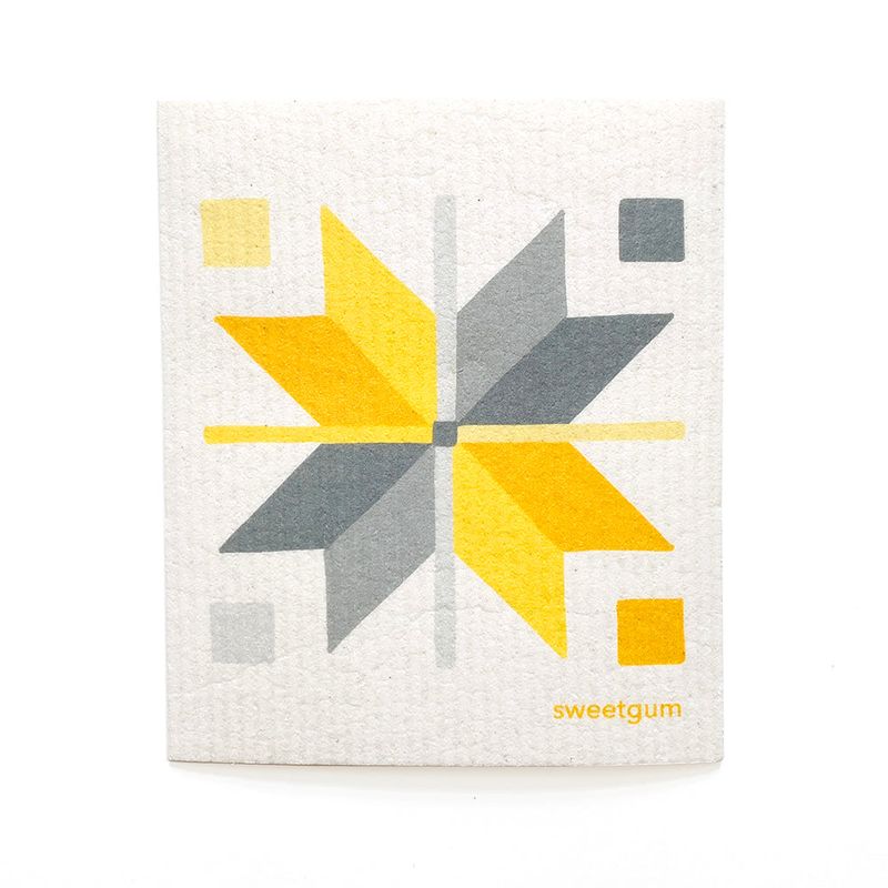 Red Quilt Stars Swedish Dishcloth