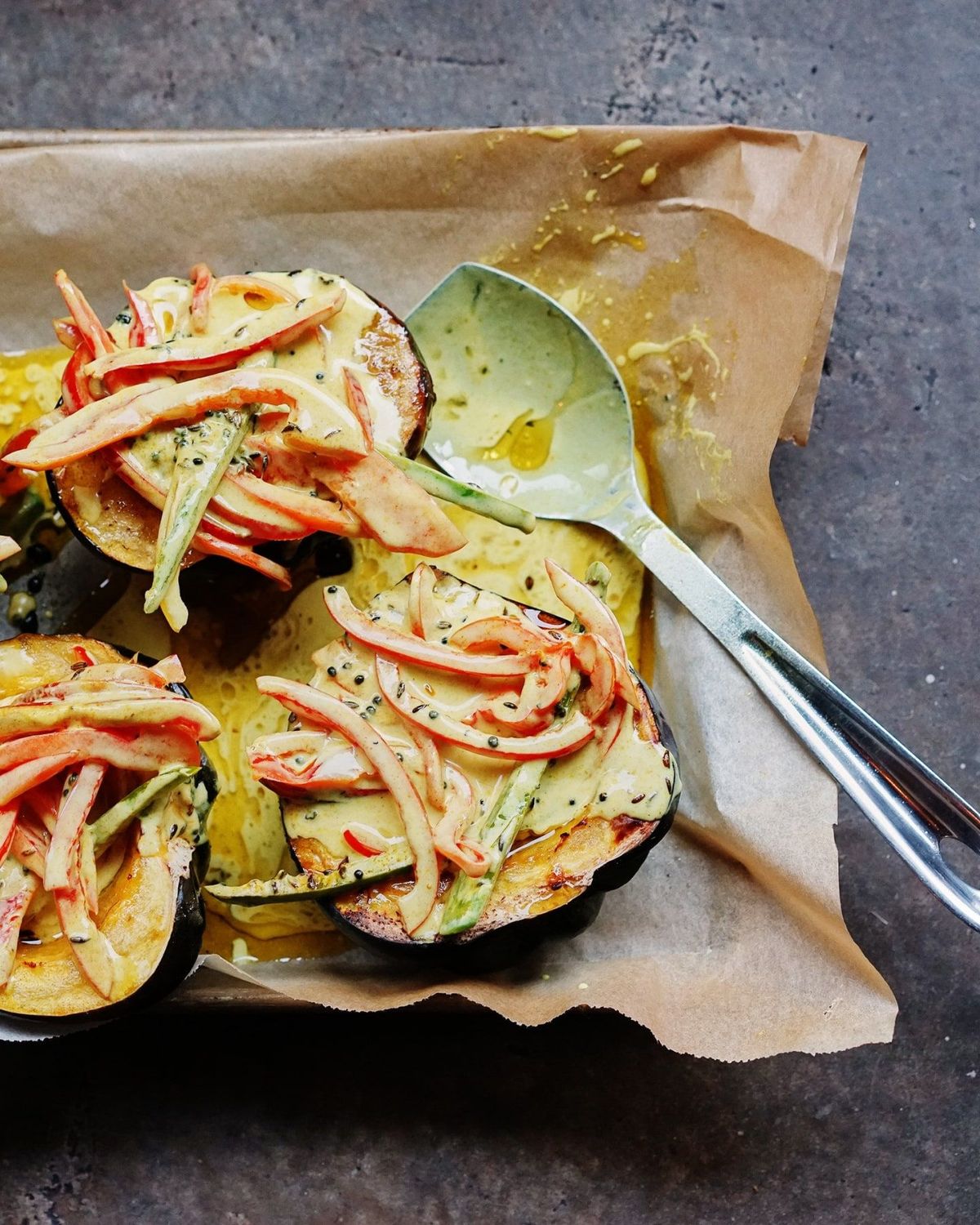 Acorn Squash in Coconut-Pepper Cream