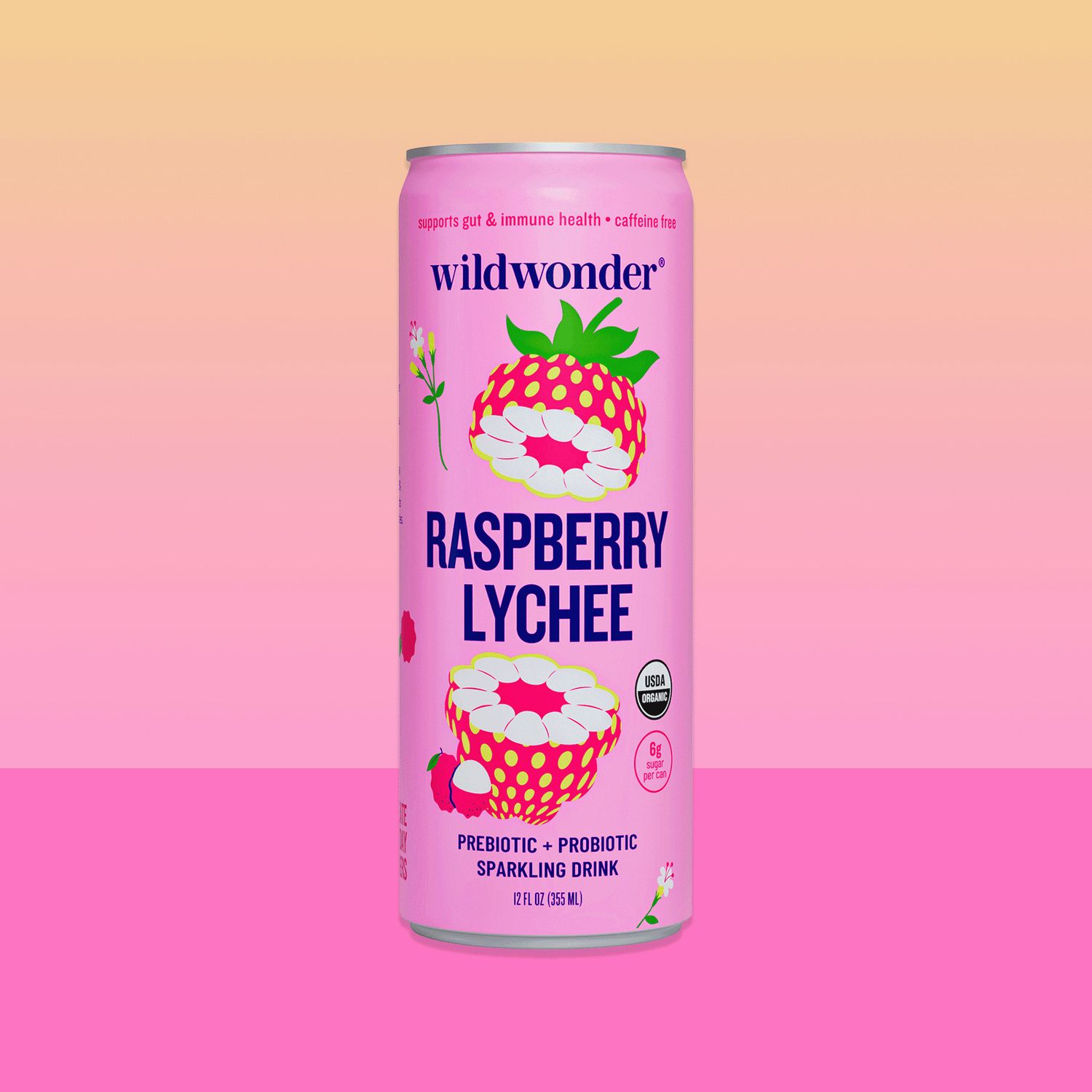 Raspberry Lychee Sparkling Prebiotic + Probiotic Drink