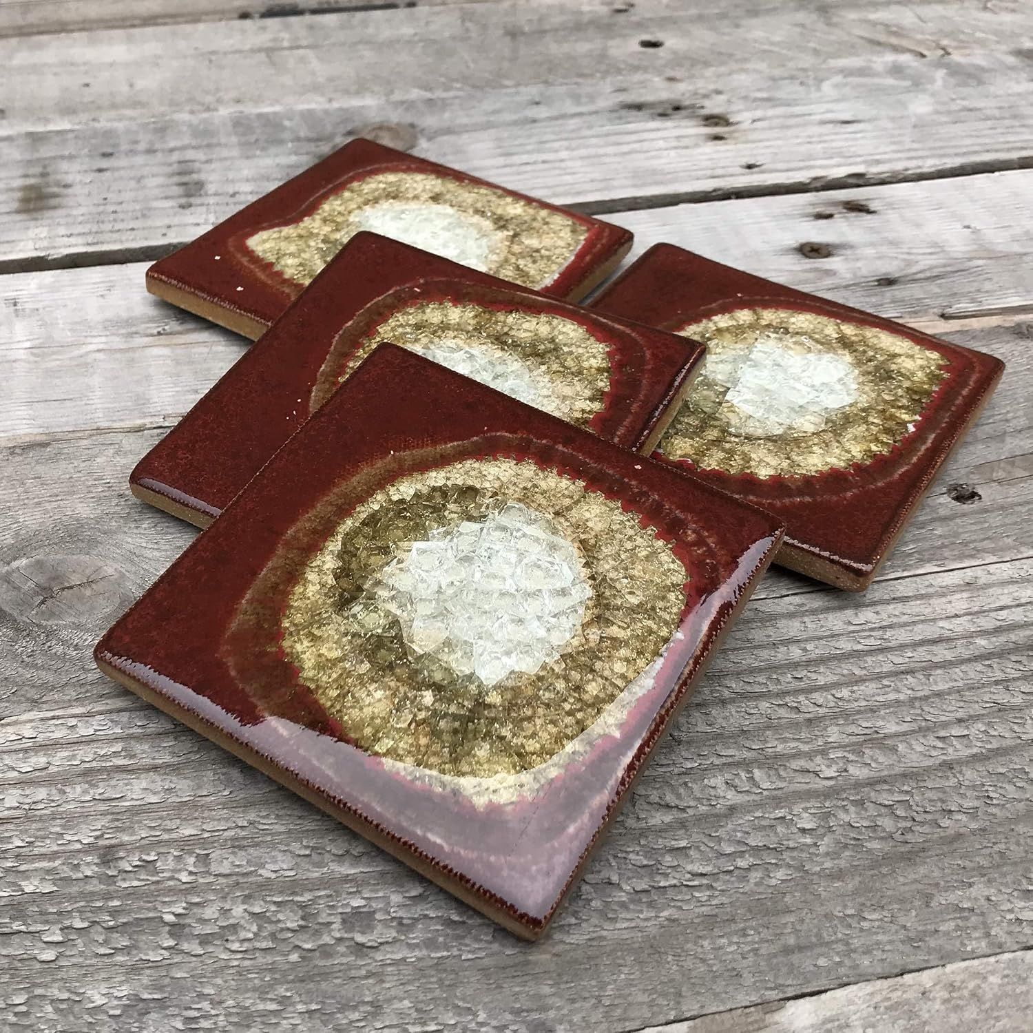 Fox Coaster - Handmade Ceramic Coaster Cinnamon &amp; White