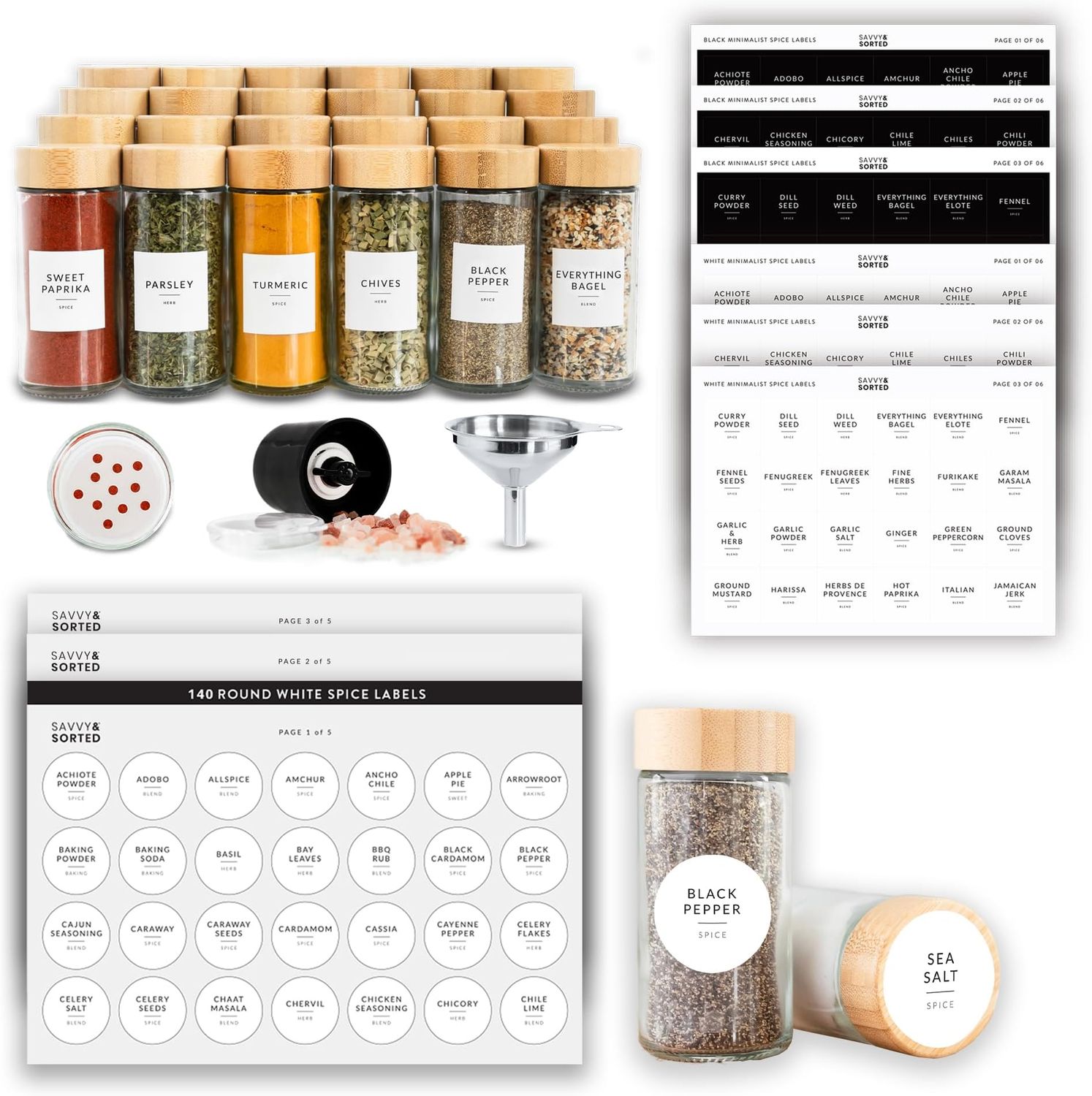 Black Bamboo Spice Jar | Savvy &amp; Sorted