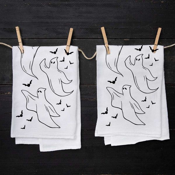 Ghosts Flour Sack Tea Towel