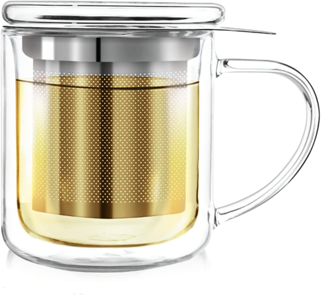 TeaBloom Glass Tea Cup, Single