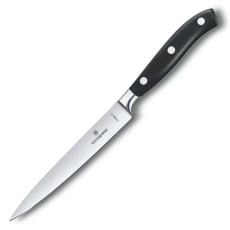Utility 6&quot; Straight Spear Point Blade - Black - Forged