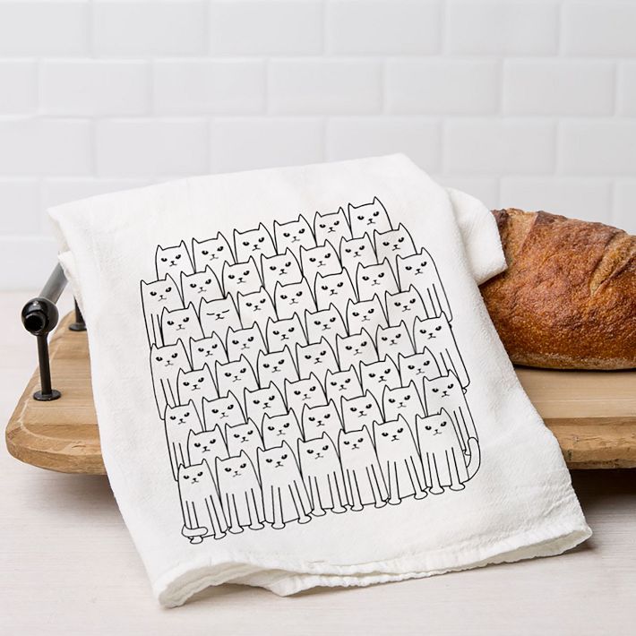 Cat Flour Sack Tea Towel