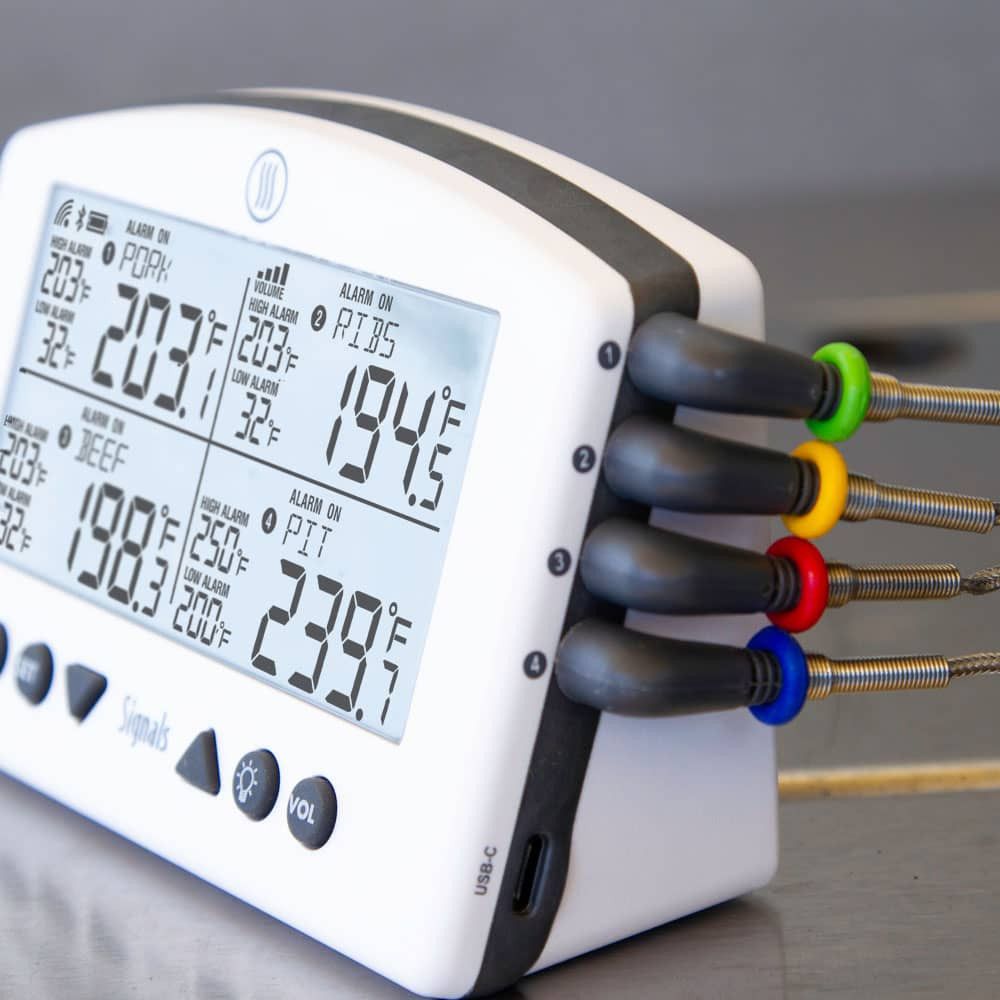 Signals™ BBQ Alarm Thermometer with Wi-Fi and Bluetooth® Wireless Technology, Charcoal