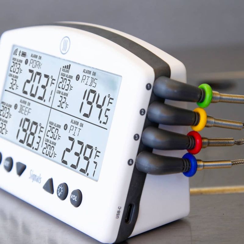 Signals™ BBQ Alarm Thermometer with Wi-Fi and Bluetooth® Wireless Technology, Charcoal