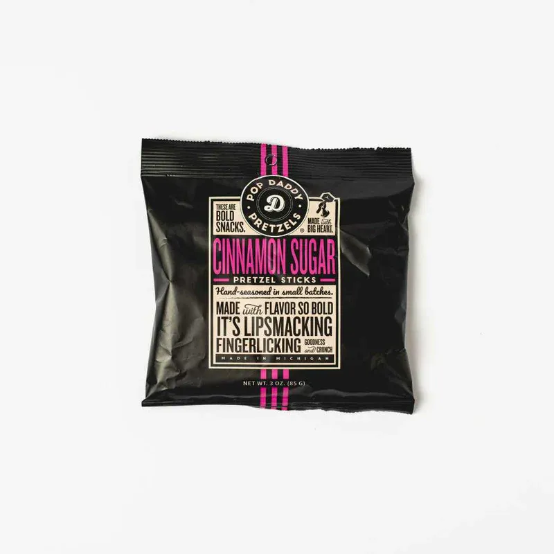 Cinnamon Sugar Seasoned Pretzels- Snack Bag