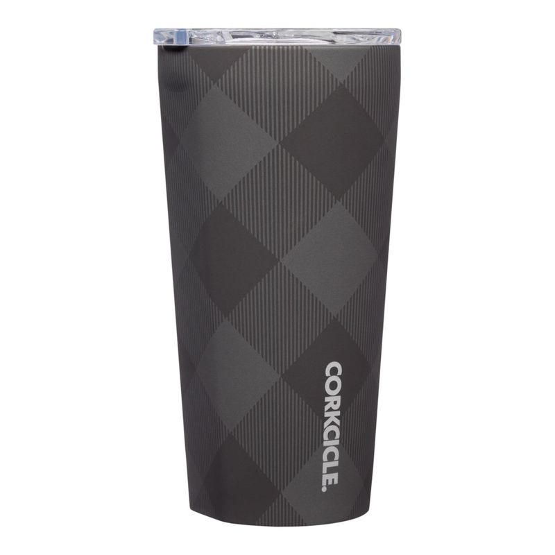 Corkcicle Tumbler 16oz, Buffalo Plaid Grey