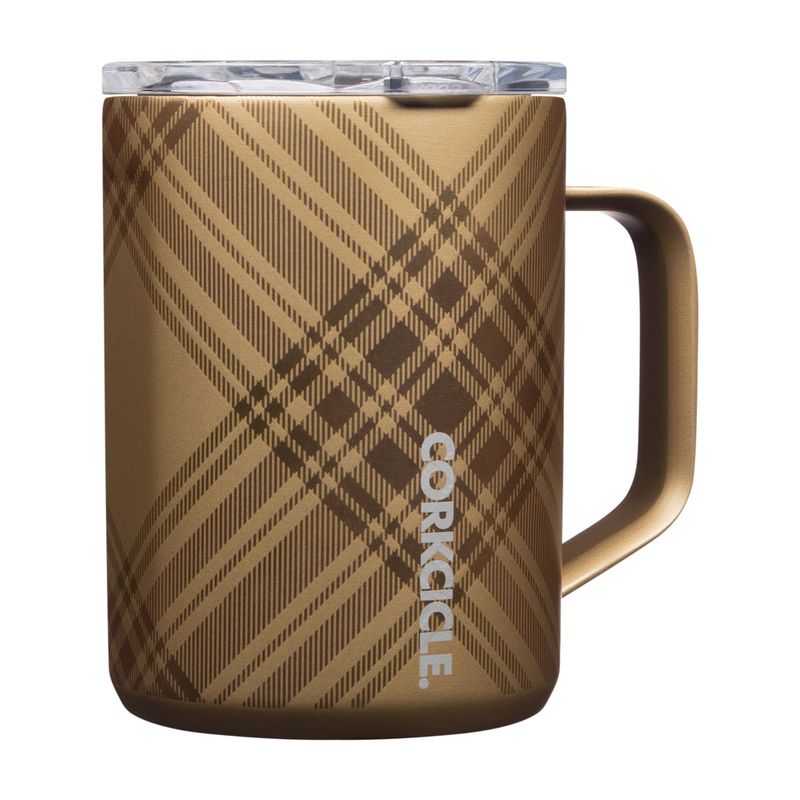 Corkcicle Mug 16oz, Golden Plaid
