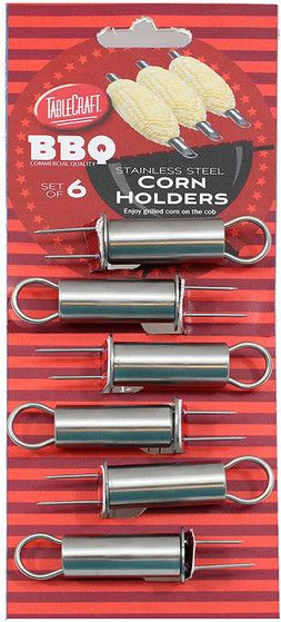 Stainless Steel Corn Holders, Set of 6