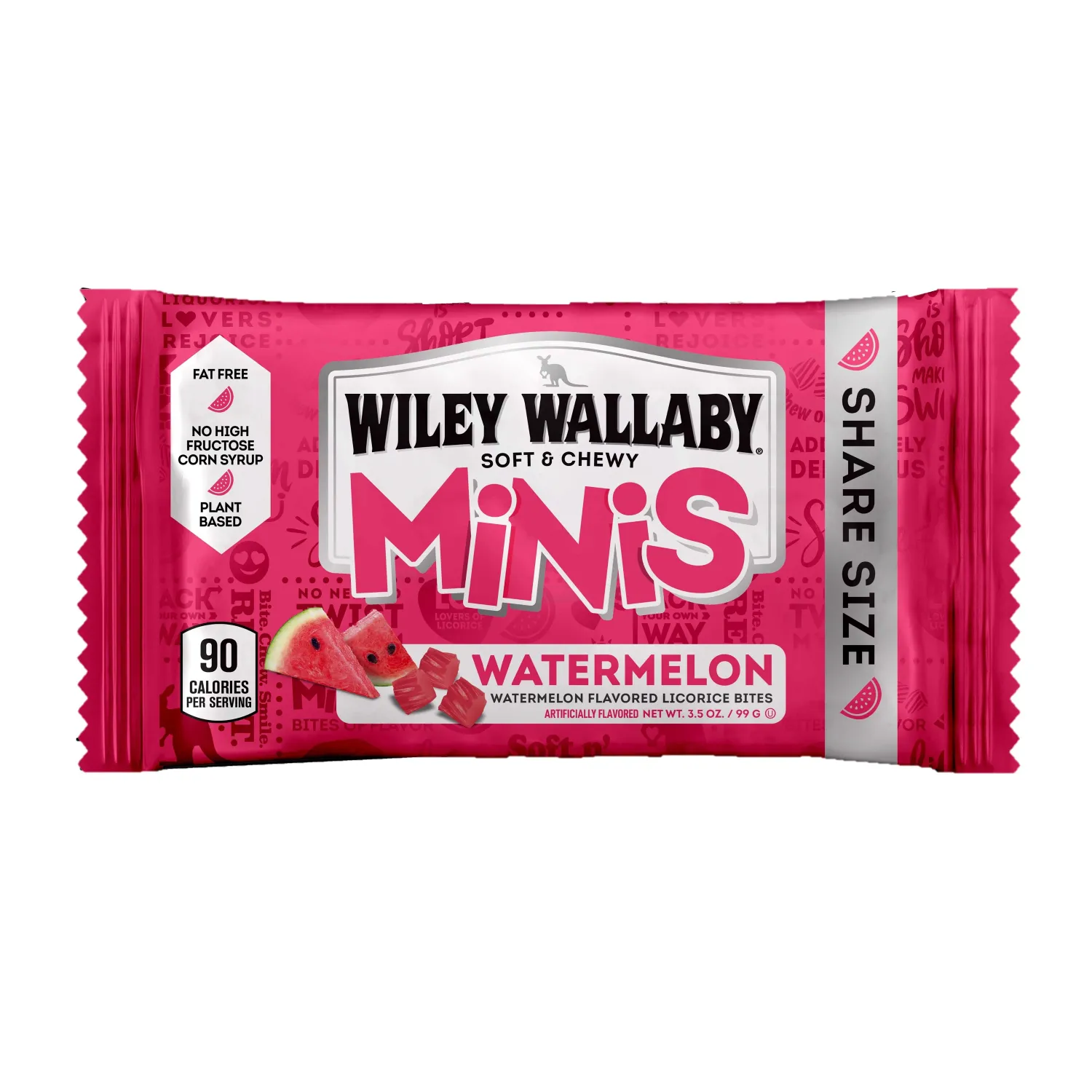 Wiley Wallaby Mini Watermelon Licorice 3.5 oz