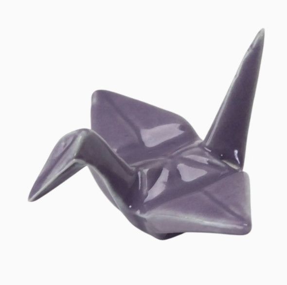 Origami Crane Porcelain Chopsticks Rest 2&quot;L Purple (12/288)