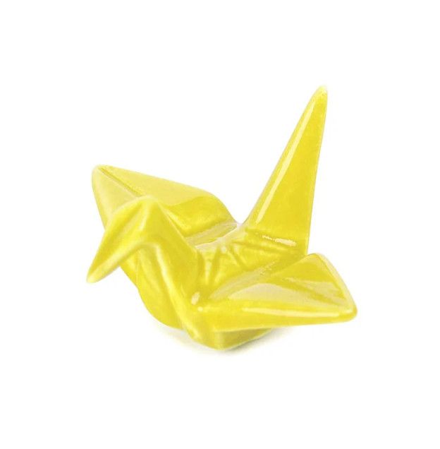 Origami Crane Porcelain Chopsticks Rest 2&quot;L Yellow (12/288)