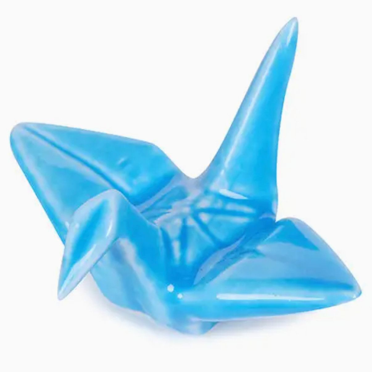 Origami Crane Porcelain Chopsticks Rest 2&quot;L Blue