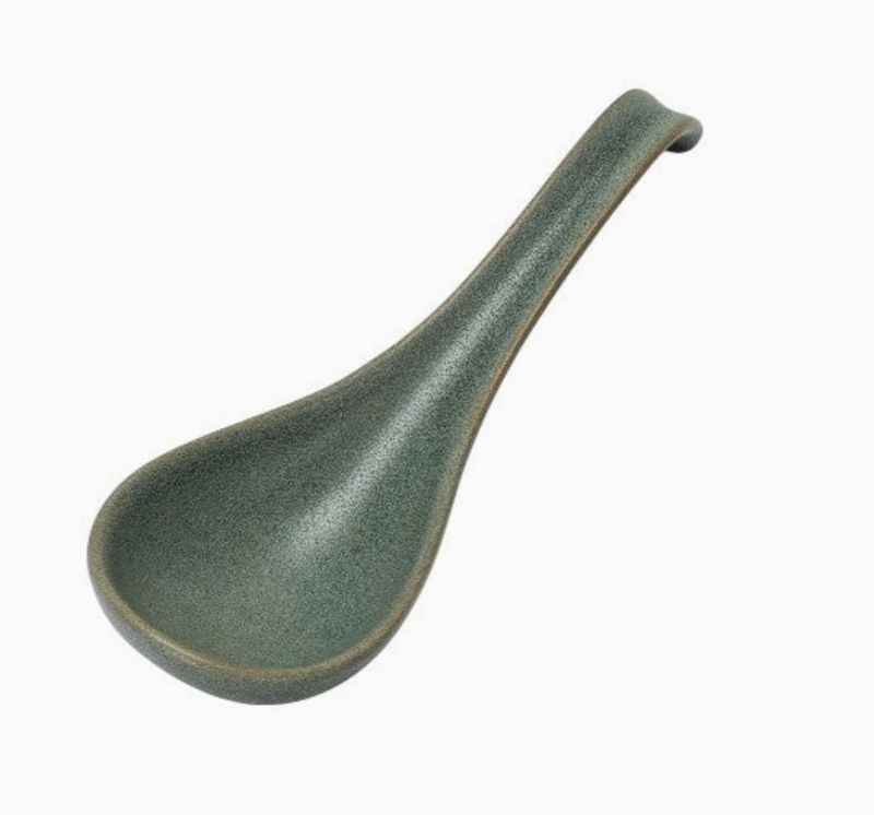 5.9&quot;L Porcelain Soup Spoon Green