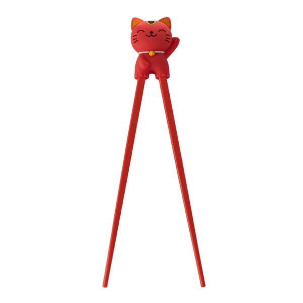 Lucky Cat Training Chopsticks for kids and adults, Red