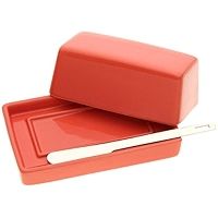 Bee House Butter Dish With S.S Butter Knife - Carrot