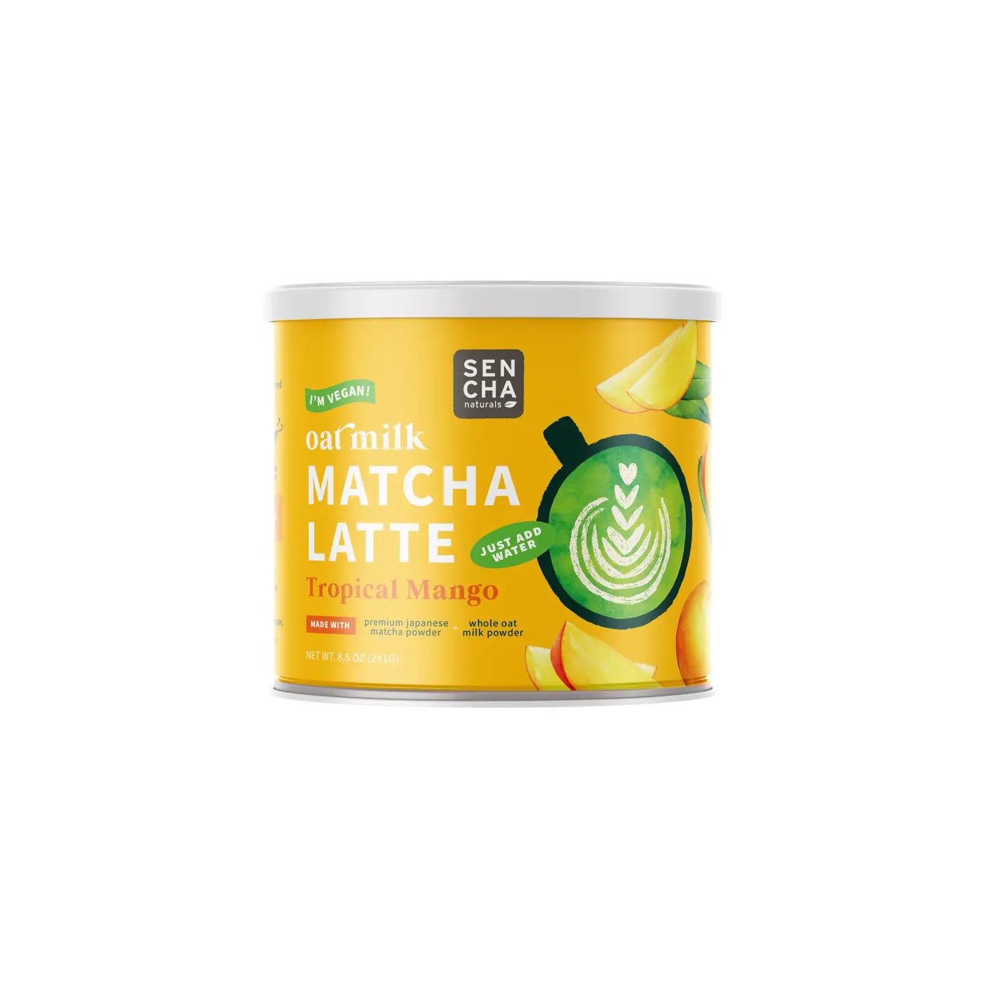 8.5oz Oat Milk Matcha Latte - Tropical Mango | Sencha Naturals