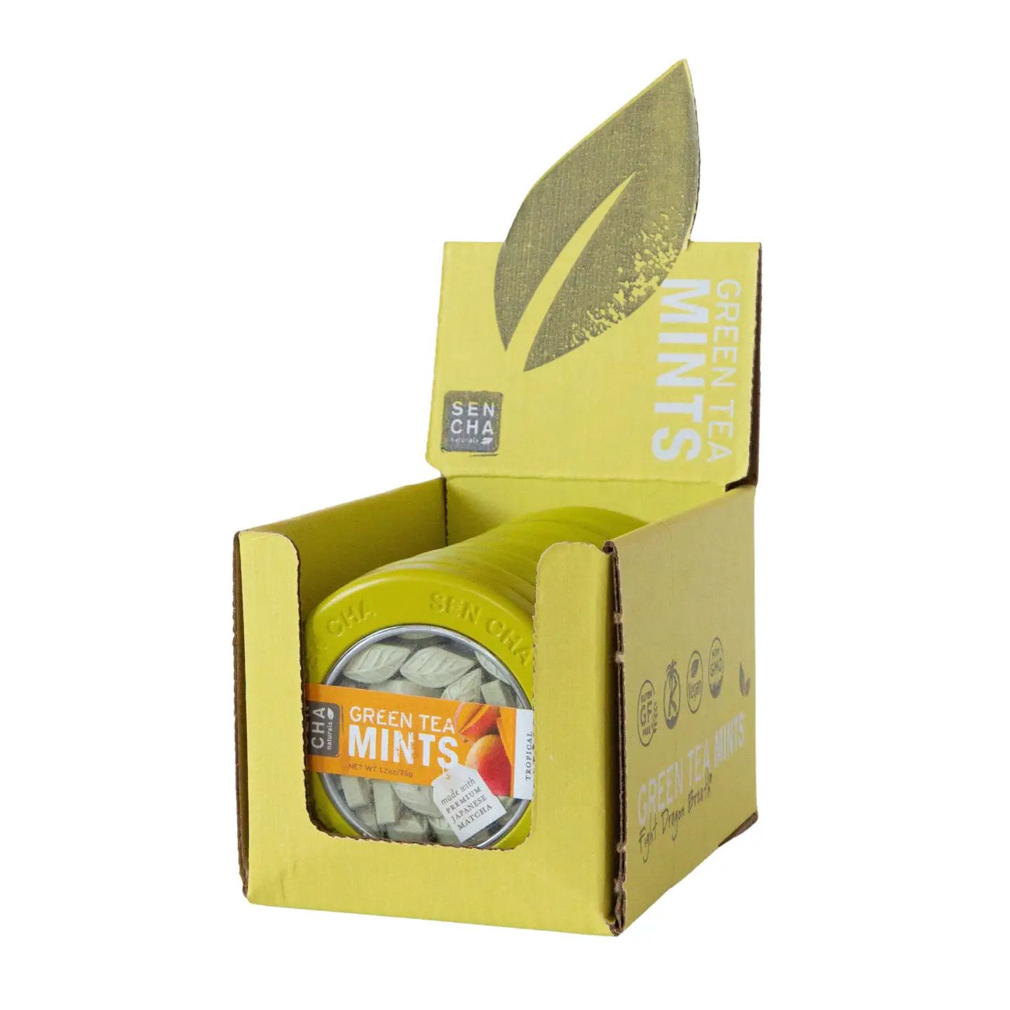 Green Tea Mints Canisters - Tropical Mango Flavor
