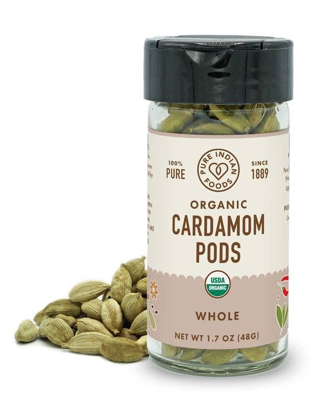 Cardamom Green Whole Pods, Certified Organic