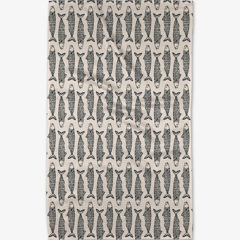 Geometry Fish Friends Tea Towel
