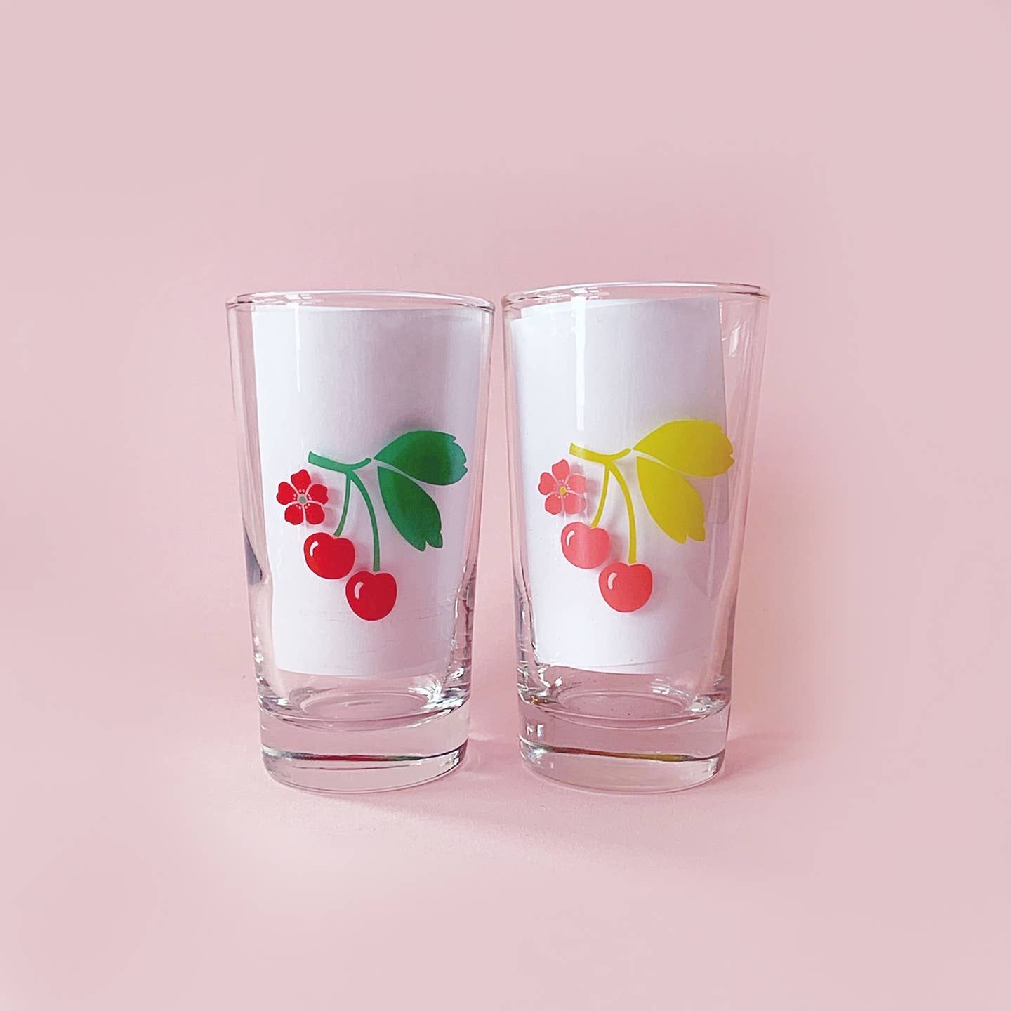 Cherry Glass, Pink &amp; Chartreuse