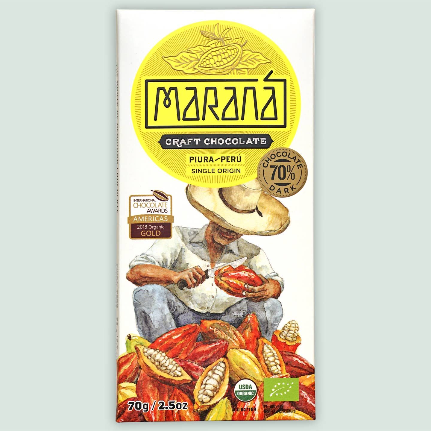 Maraná Dark Chocolate Bar Piura 70% (Peruvian Chocolate)