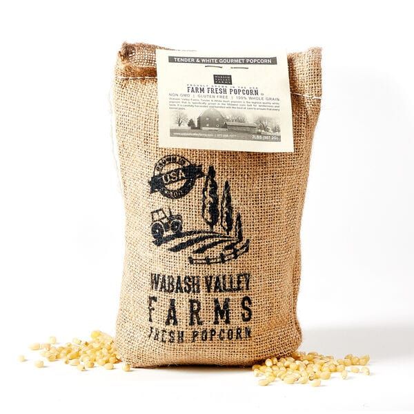 Tender &amp; White Popcorn Kernels - Burlap Bag