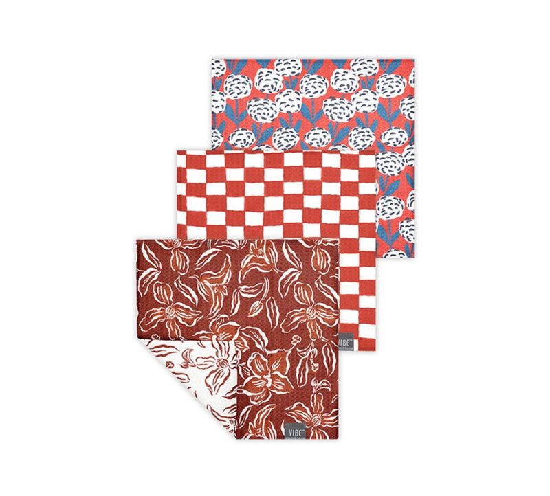 Vibe Recycled Cloth /3 - Red Floral