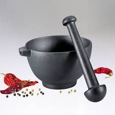 XL Mortar &amp; Pestle, Cast Iron, 3.75″ H