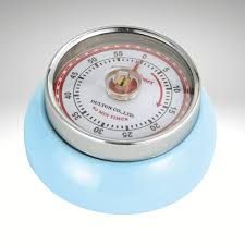 Retro Kitchen Timer, Light Blue, 2.75″ × 1.25″
