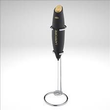 Latteforte Milk Frother, w/ SS Stand, Black Matte