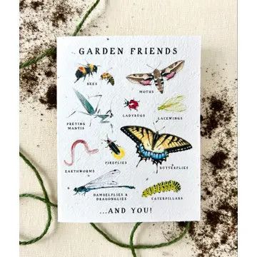 &quot;Garden Friends&quot; Plantable NATIVE Wildflower Seed Card