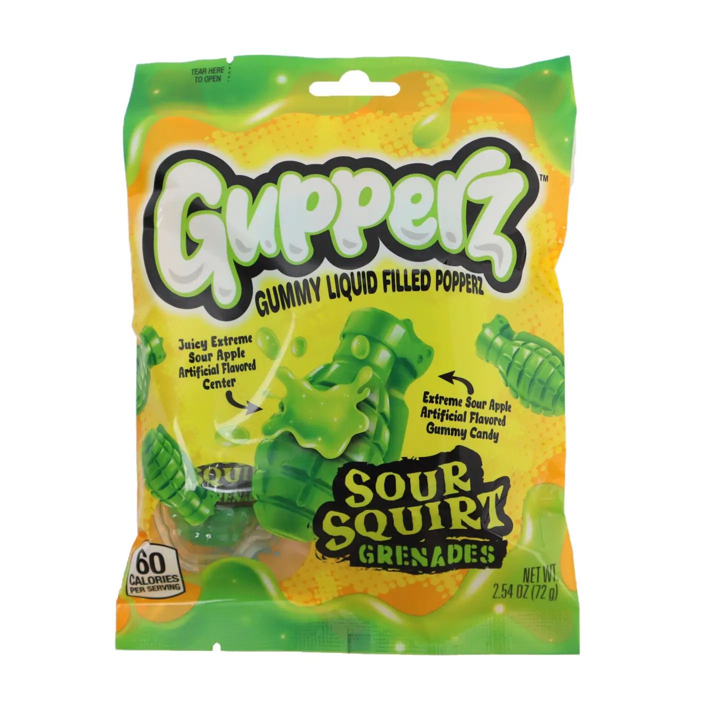 Gupperz Sour Squirt Grenades Peg Bag 2.54oz