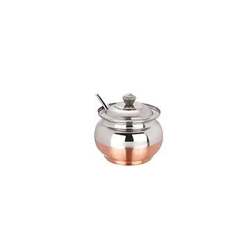 Ghee Pot with Spoon 2 tone (3”)