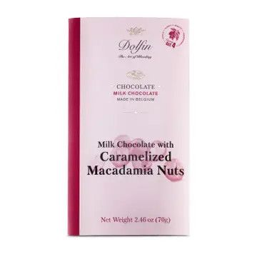 Dolfin Milk Bar W/ Caramelized Macadamia Nuts | Belgium&#39;s Chocolate Source