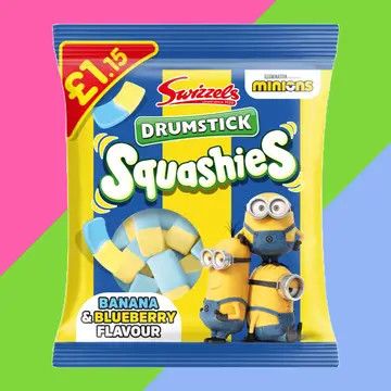 Swizzels Drumstick Squashies Minions Banana &amp; Blueberry Bag
