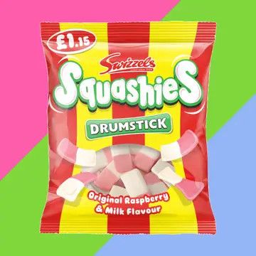 Swizzels Drumstick Squashies Original Raspberry &amp; Milk Flavour Bag