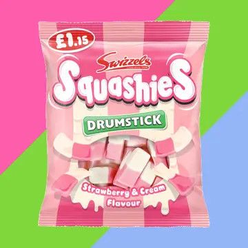 Swizzels Squashies Drumstick Strawberry &amp; Cream Flavour Bag