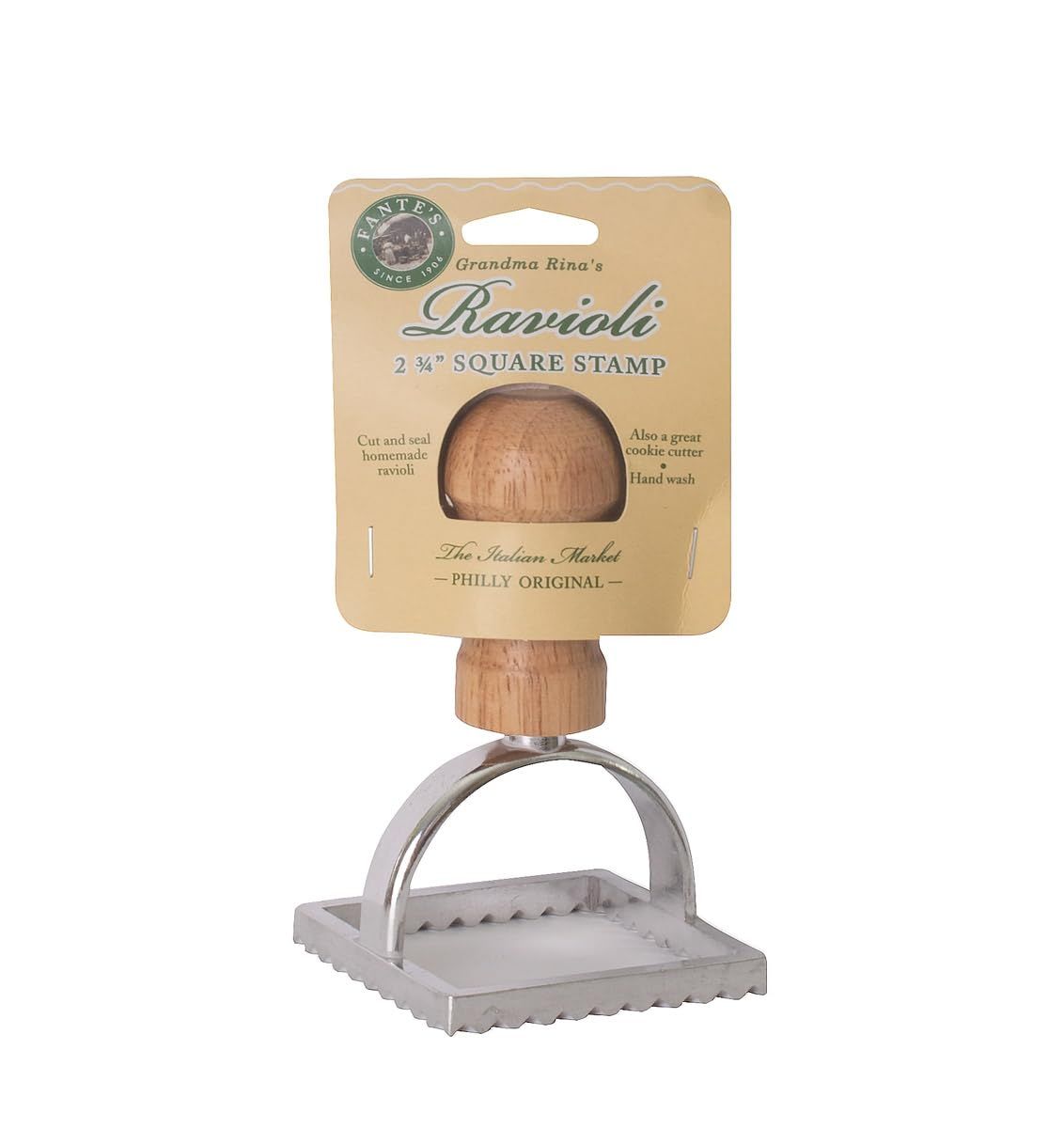 Fantes Ravioli Stamp, Fluted Square Stamp, 2 in