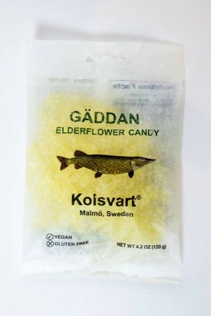 Kolsvart Elderflower Gummy Swedish Fish, 4.2 oz. bag