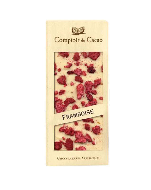 Comptoir du Cacao Blond chocolate bar w/ raspberry