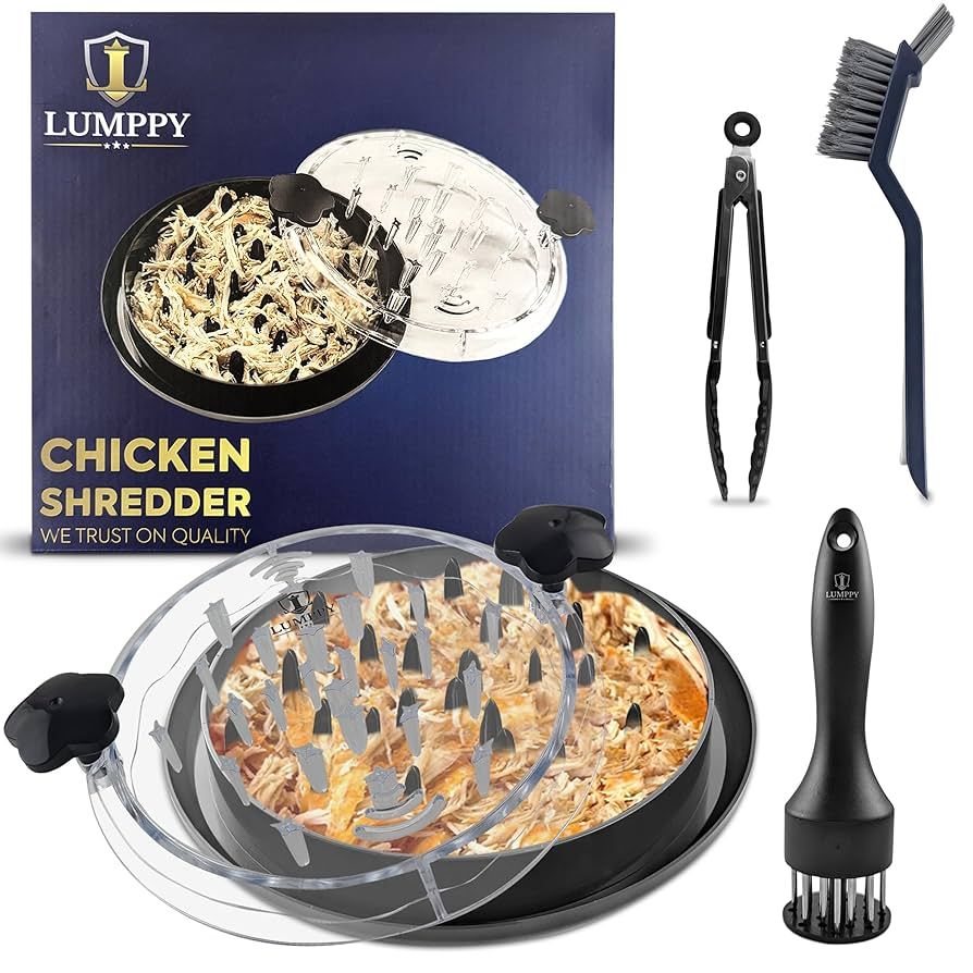 Rotating Chicken Shredder (includes Tongs, Tenderizer &amp; Brush)