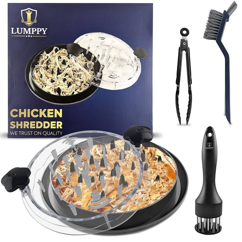 Rotating Chicken Shredder (includes Tongs, Tenderizer &amp; Brush)