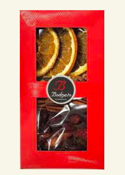 &quot;BODRATO&quot; Dark Chocolate bar with mixed Dried Fruits, 4.93 oz
