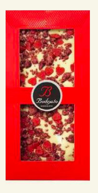 &quot;BODRATO&quot; White Chocolate Bar with Dried Berries, 3.53 oz