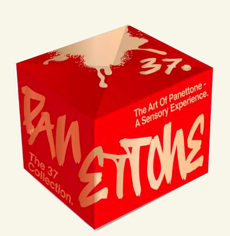 &quot;37 GRAFFITI&quot; Panettone Cake with Forest Fruits, White Chocolate Cover in red box, 1.65 Lb