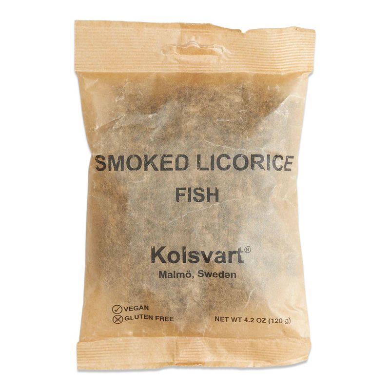 KOLSVART Cold smoked Salty Licorice fish, 4.2 oz
