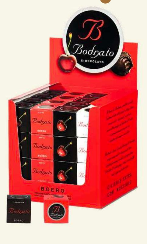 &quot;BODRATO&quot; Dark Chocolate Grappa Dipped Pitted Boeri Cherries